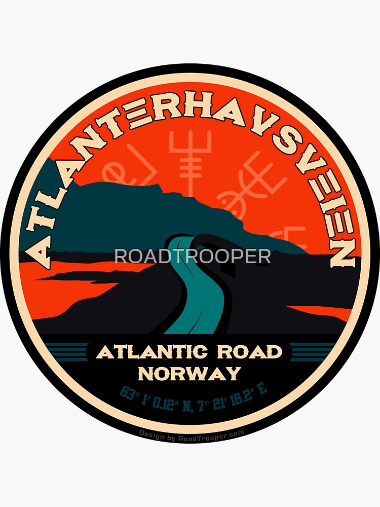 Thumbnail 3 of 3, Sticker, Atlanterhavsveien 1 - Atlantic Ocean Road Norway designed and sold by ROADTROOPER.
