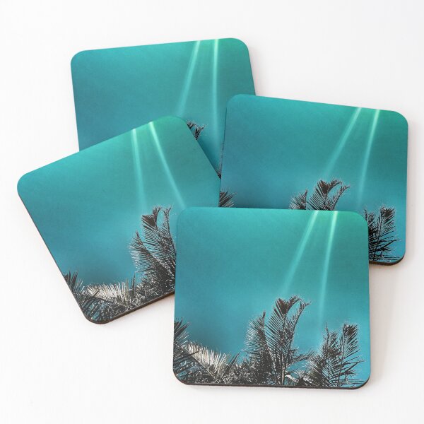 Item preview, Coastal Palm Fronds - Tropical Turquoise - Summer Sun Streaks - Tropicalcore designed and sold by Beachy.