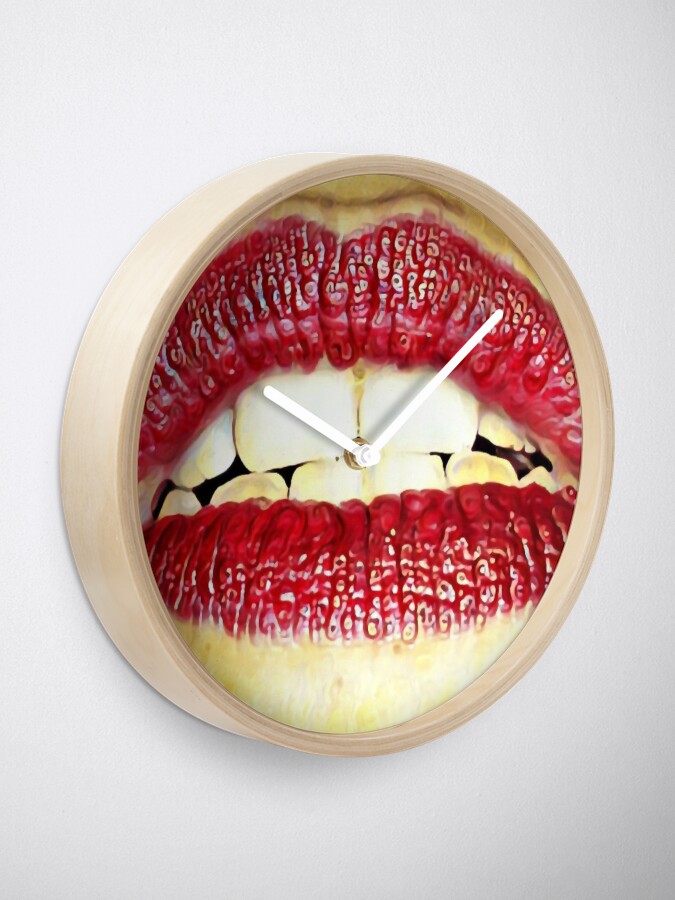 Alternate view of Red lips Clock