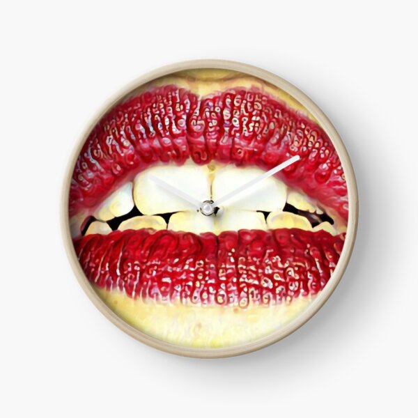 Red lips Clock