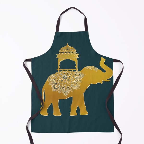 Item preview, Royal Teal Elephant: Golden Indian Howdah & Mandala Heritage Art designed and sold by Art-PraveenRai.