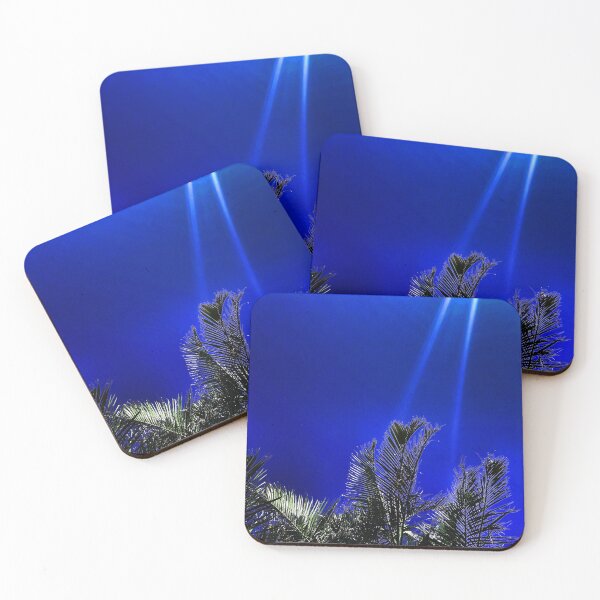 Item preview, Palm Leaves - Vivid Deep Ocean Blue - Summer Sun Streaks - Tropicalcore designed and sold by Beachy.