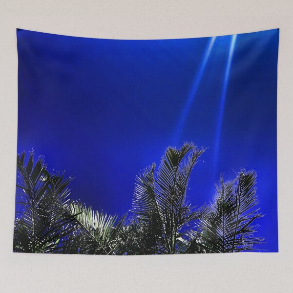 Item preview, Palm Leaves - Vivid Deep Ocean Blue - Summer Sun Streaks - Tropicalcore designed and sold by Beachy.