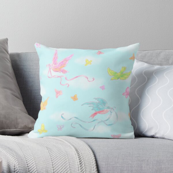 Birds and Butterflies Throw Pillow