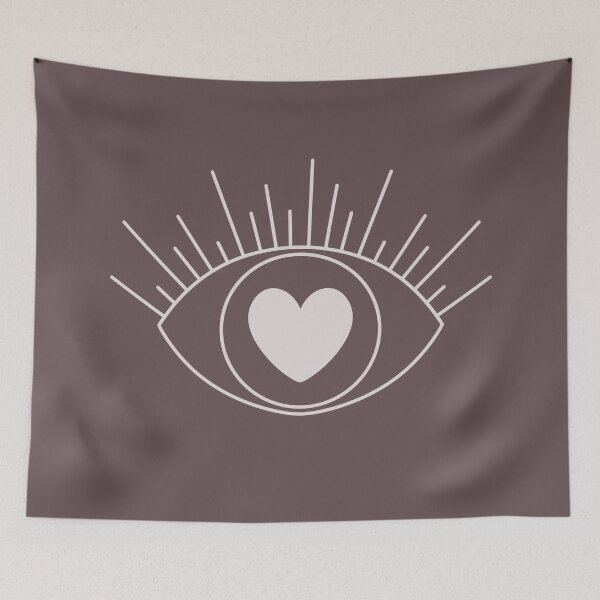 Item preview, Magical Mysterious Aesthetic Indie Style Pretty Heart Eye Walnut Brown designed and sold by scorpiolane.