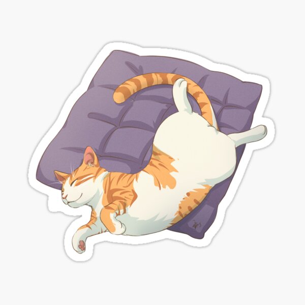 Aperçu de l'œuvre Chat endormi orange tabby créée et vendue par maygreen.