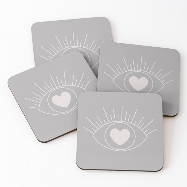 Item preview, Magical Mysterious Aesthetic Indie Style Pretty Heart Eye Gray Taupe designed and sold by scorpiolane.