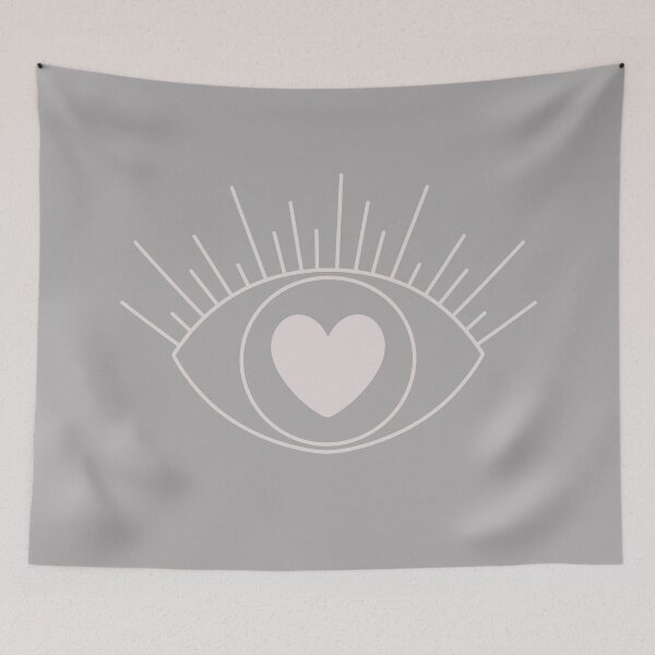 Item preview, Magical Mysterious Aesthetic Indie Style Pretty Heart Eye Gray Taupe designed and sold by scorpiolane.