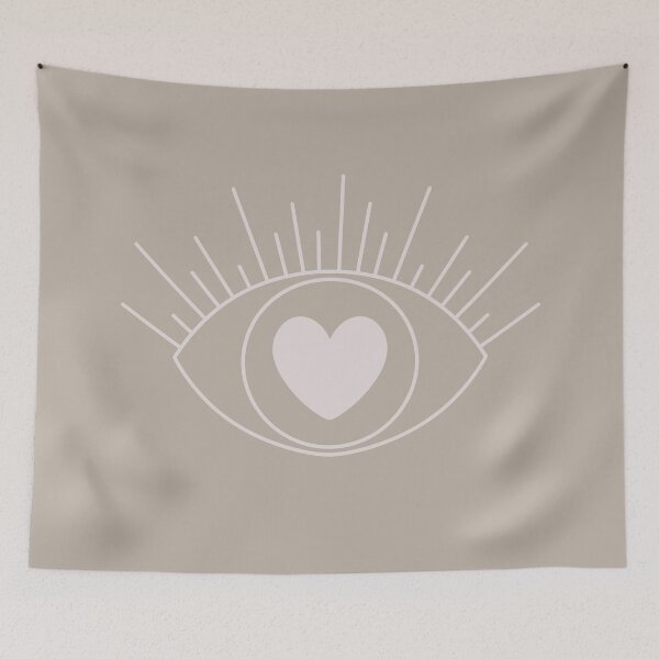 Item preview, Magical Mysterious Aesthetic Indie Style Pretty Heart Eye Light Taupe designed and sold by scorpiolane.
