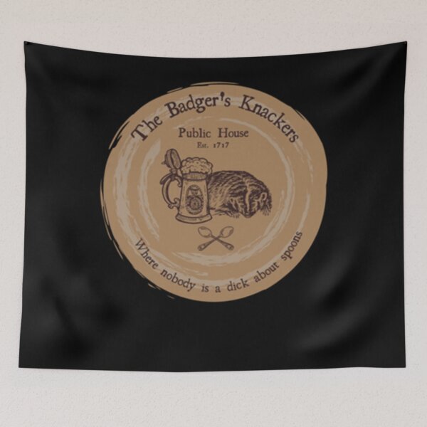 Item preview, The Badger's Knackers Public House Classic T-Shirt designed and sold by JesperDogan.