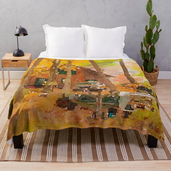 Item preview, Watercolor Autumn Cabin designed and sold by TheArtCave.