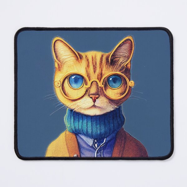 Item preview, Hipster Cat Wearing Yellow Glasses designed and sold by HipsterCaracal.