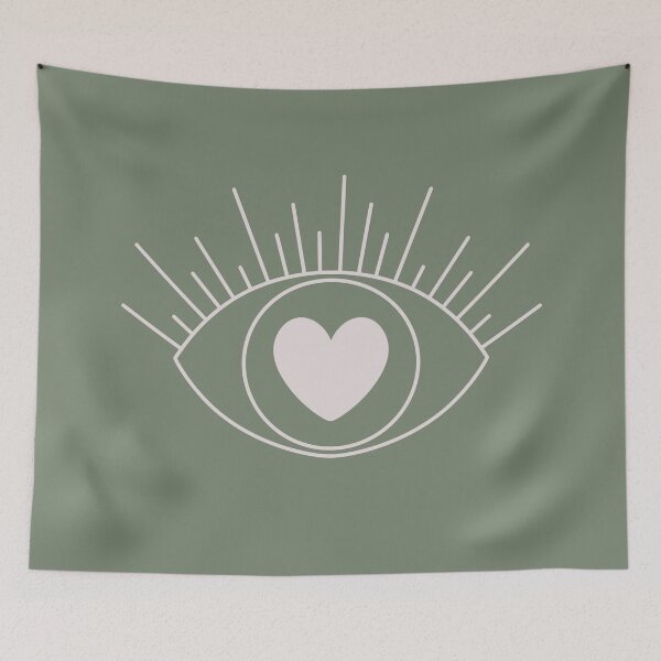 Item preview, Magical Mysterious Aesthetic Indie Style Pretty Heart Eye Green designed and sold by scorpiolane.