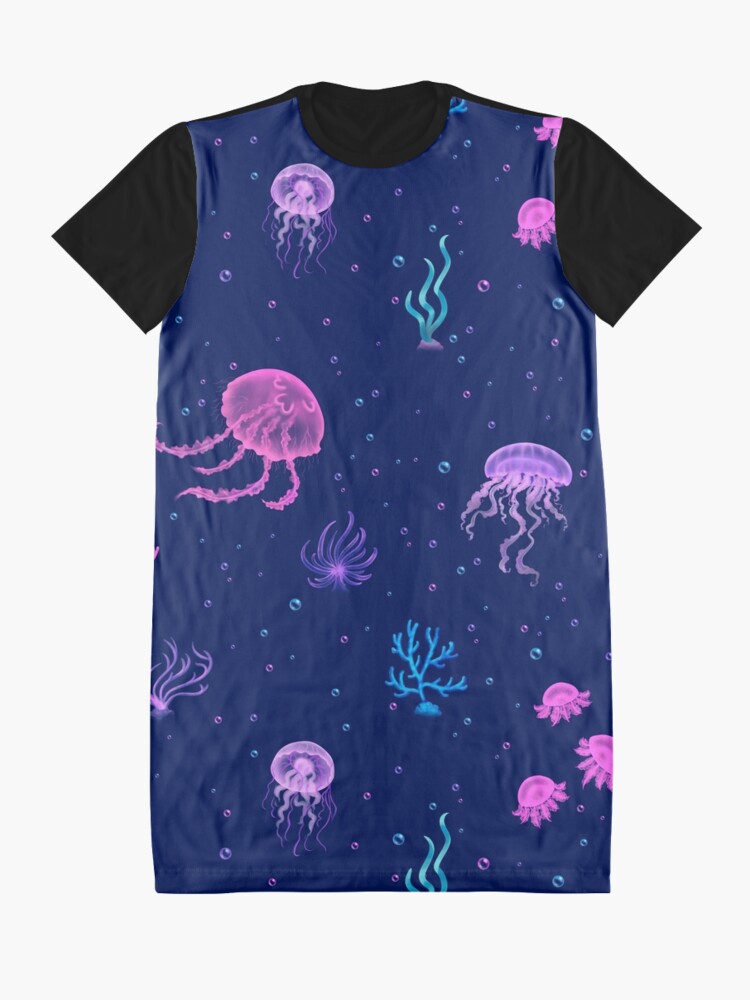 Alternate view of Bubble Jellyfish sea Graphic T-Shirt Dress