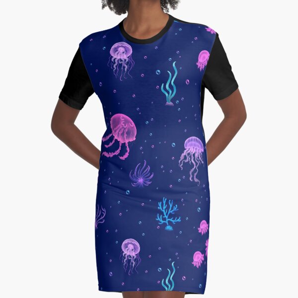 Bubble Jellyfish sea Graphic T-Shirt Dress
