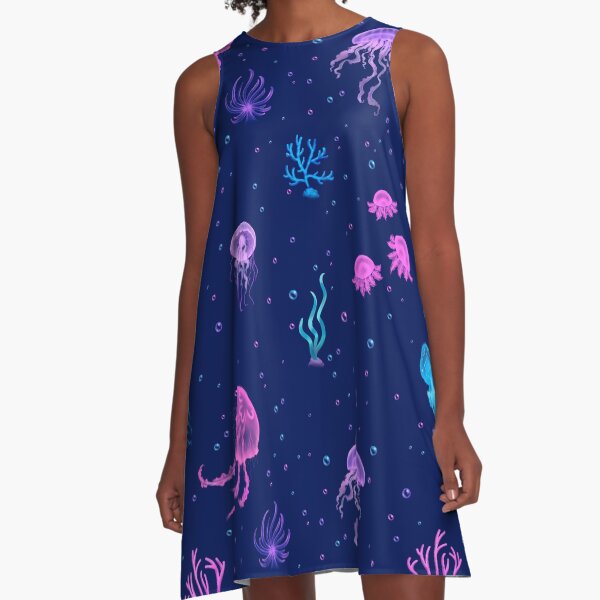 Bubble Jellyfish sea A-Line Dress