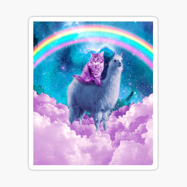 Rainbow Llama - Cat Llama Sticker
