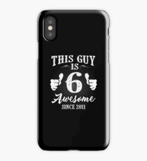 Vintage 6 Yr Old Awesome Since 2011 Birthday 6th iPhone Case