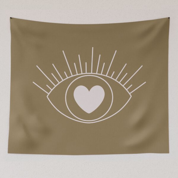 Item preview, Magical Mysterious Aesthetic Indie Style Pretty Heart Eye Olive Brown designed and sold by scorpiolane.