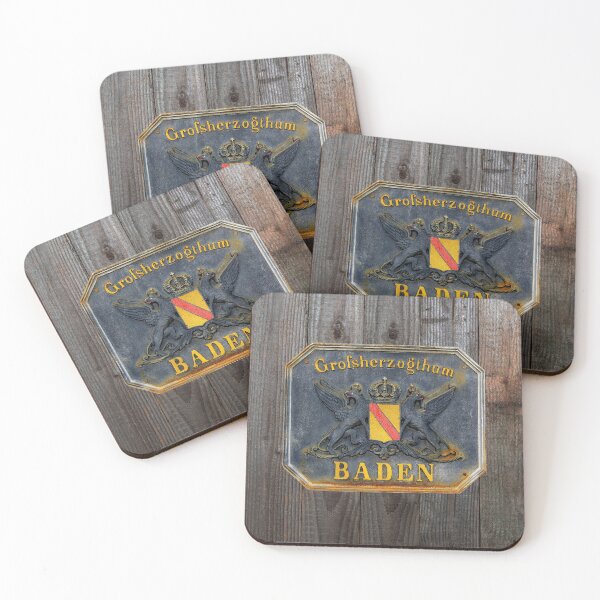Item preview, old cast sign, Grand Duchy of Baden in front of a rustic wooden wall designed and sold by Jürgen Wiesler.
