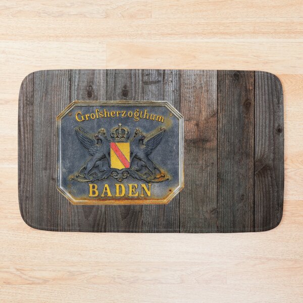 Item preview, old cast sign, Grand Duchy of Baden in front of a rustic wooden wall designed and sold by Jürgen Wiesler.