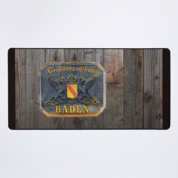 Item preview, old cast sign, Grand Duchy of Baden in front of a rustic wooden wall designed and sold by Jürgen Wiesler.