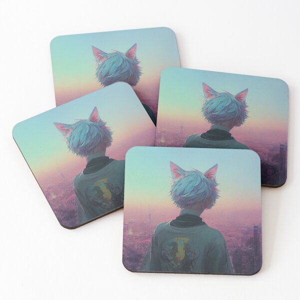 Item preview, Futuristic anime CatBoy gifts for manga lovers designed and sold by Mobius Spot Collective.