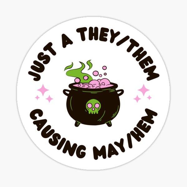 Item preview, They/Them May/Hem Kawaii Cauldron Pronouns designed and sold by prideXrainbow.