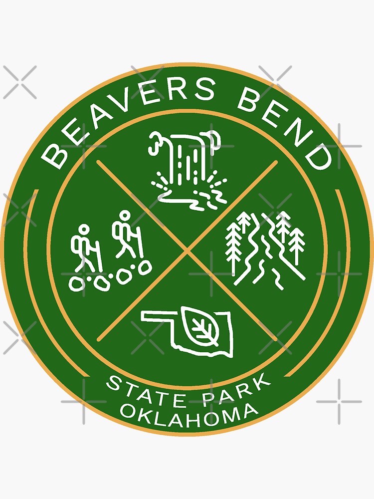 "Beavers Bend State Park OK Heraldic Logo" Sticker for Sale by VanyaKar