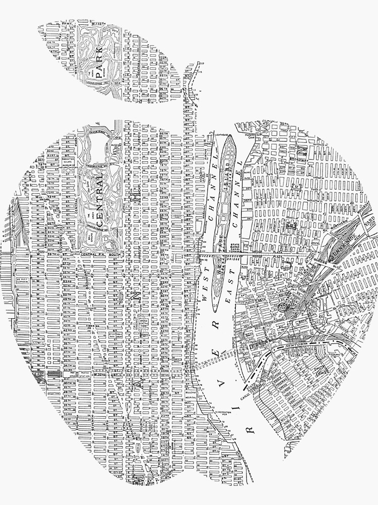 New York New York Big Apple Sticker For Sale By Motivatedtype Redbubble