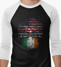 American Grown with Irish Roots Men's Baseball ¾ T-Shirt