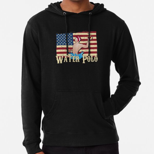 Mens Pullover Hoodie Sweater with Pockets Vintage Retro Style Water Polo