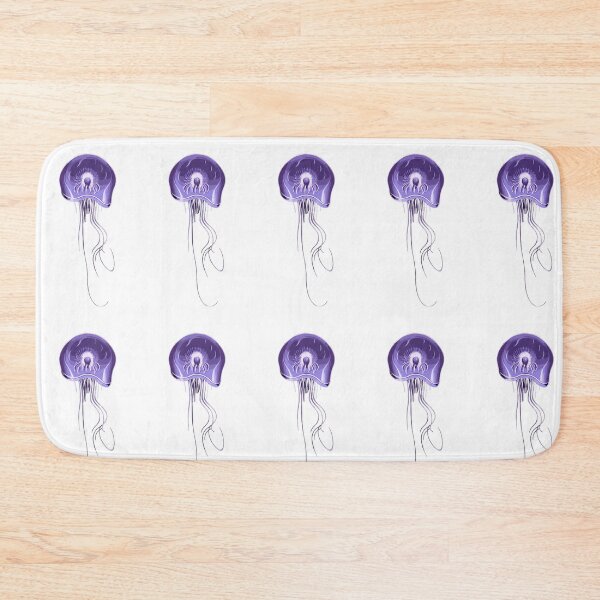 Item preview, Purple jellyfish stylised drawing with long tentacles. White background. designed and sold by janesg.