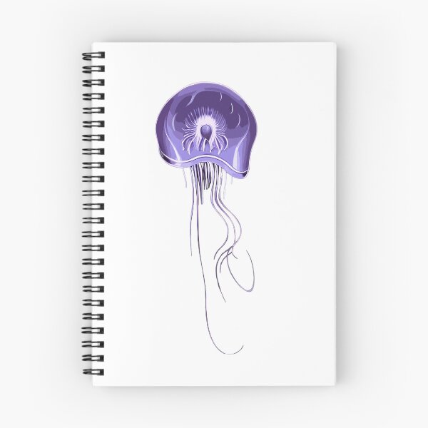 Item preview, Purple jellyfish stylised drawing with long tentacles. White background. designed and sold by janesg.