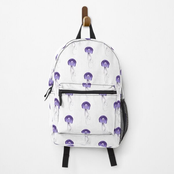 Item preview, Purple jellyfish stylised drawing with long tentacles. White background. designed and sold by janesg.