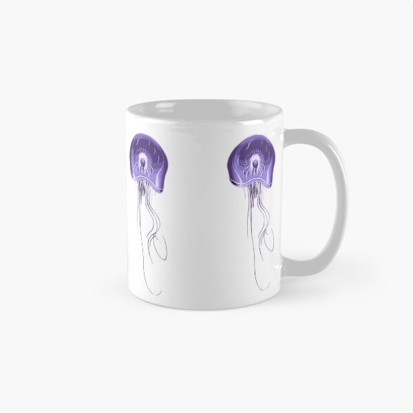 Item preview, Purple jellyfish stylised drawing with long tentacles. White background. designed and sold by janesg.