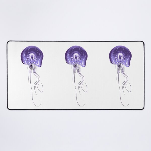 Item preview, Purple jellyfish stylised drawing with long tentacles. White background. designed and sold by janesg.