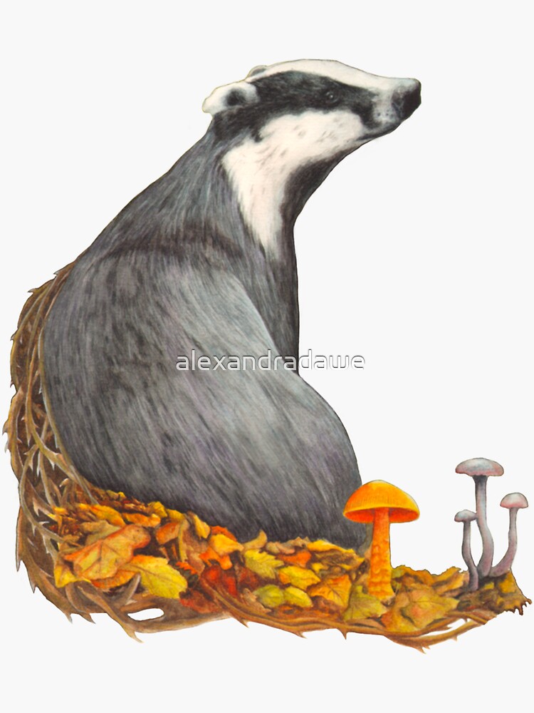 Thumbnail 3 von 3, Sticker, Herbst Dachs designt und verkauft von alexandradawe.
