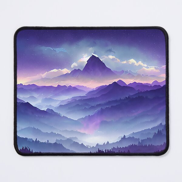 Item preview, Magical Anime Fantasy Purple Mountains Landscape - Genshin Impact Symbol Element Electro Lightning - Inazuma designed and sold by Fregoulix.