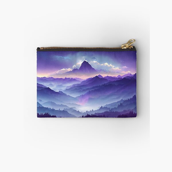 Aperçu de l'œuvre Magical Anime Fantasy Purple Mountains Landscape - Genshin Impact Symbol Element Electro Lightning - Inazuma créée et vendue par Fregoulix.