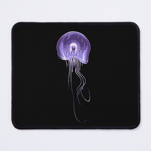 Item preview, Purple jellyfish stylised drawing with long tentacles. Black background. designed and sold by janesg.
