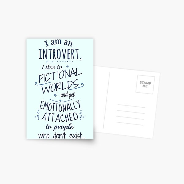 introvert, fictional worlds, fictional characters Postcard
