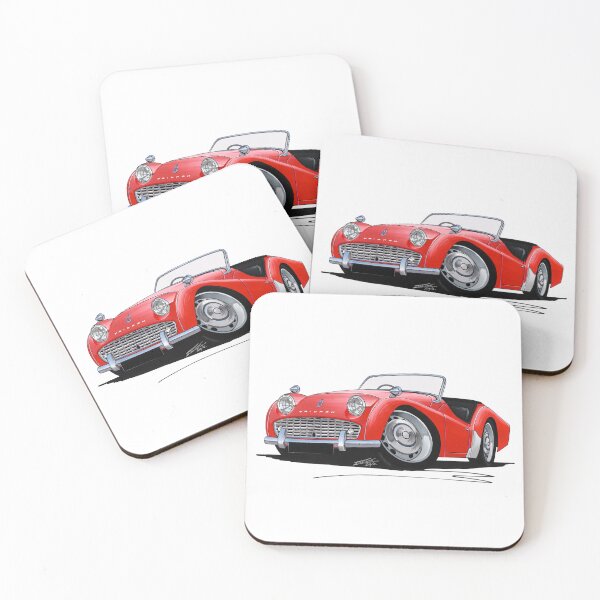 Item preview, Triumph TR3A Red designed and sold by Yeomans Cartoons.