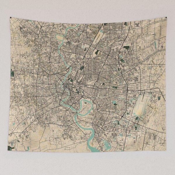 Item preview, Bangkok City Map of Thailand - Vintage designed and sold by deMAP.