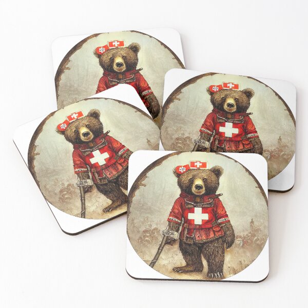 Item preview, Cartoon Medical War Nurse Bear Sticker designed and sold by TheCreativeFab.