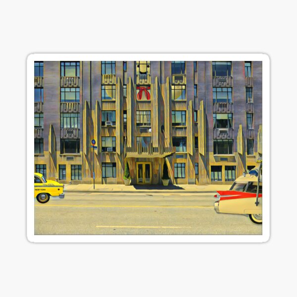 Ghostbusters Marshmallow Man Approaching Shandor Building New York Poster Sticker