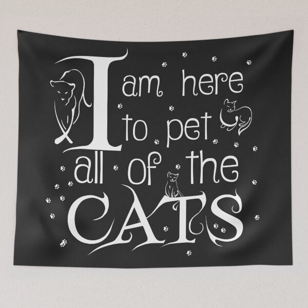 Item preview, I am here to pet all of the cats - white  designed and sold by k0rry.