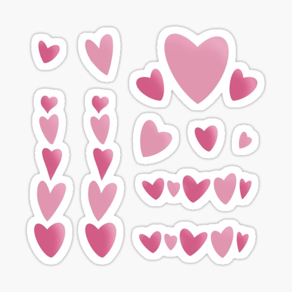 "Pink hearts sticker pack" Sticker for Sale by maywinterfox Redbubble