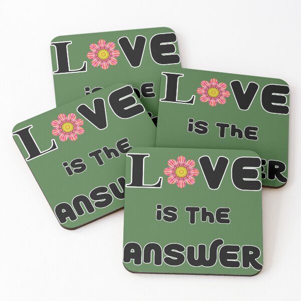 Item preview, Love is the Answer - Pink and Green Flower - Love Message designed and sold by LV-creator.