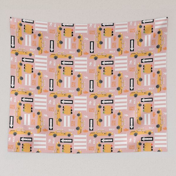 Item preview, Yellow Cabs in Pink designed and sold by Katsillustration.
